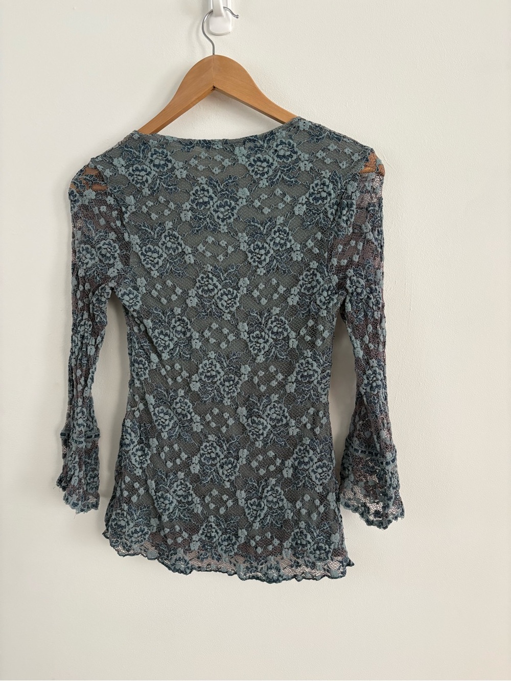 Vintage Y2K Ann Ferriday Blue Lace Top One Size Romantic Fairy Boho Coquette - Picture 6 of 8